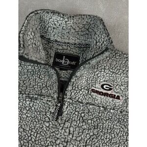 Boxercraft Georgia Bulldogs NCAA Men's Small Gray Sherpa Quarter Zip Pullover SM